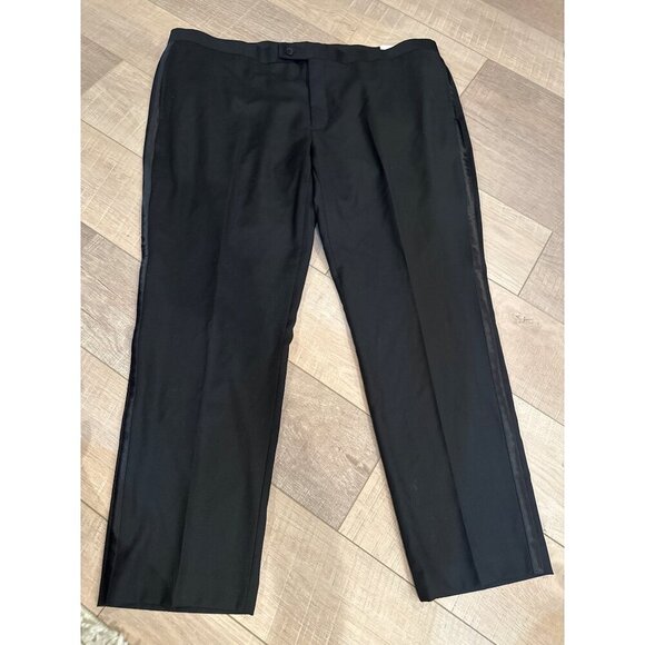 Lauren Ralph Lauren Slim Fit Black Tuxedo Pants Mens 46W X 30L NEW - Picture 1 of 9